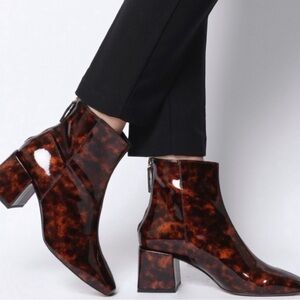 J. Crew Tortoiseshell Ankle Boots